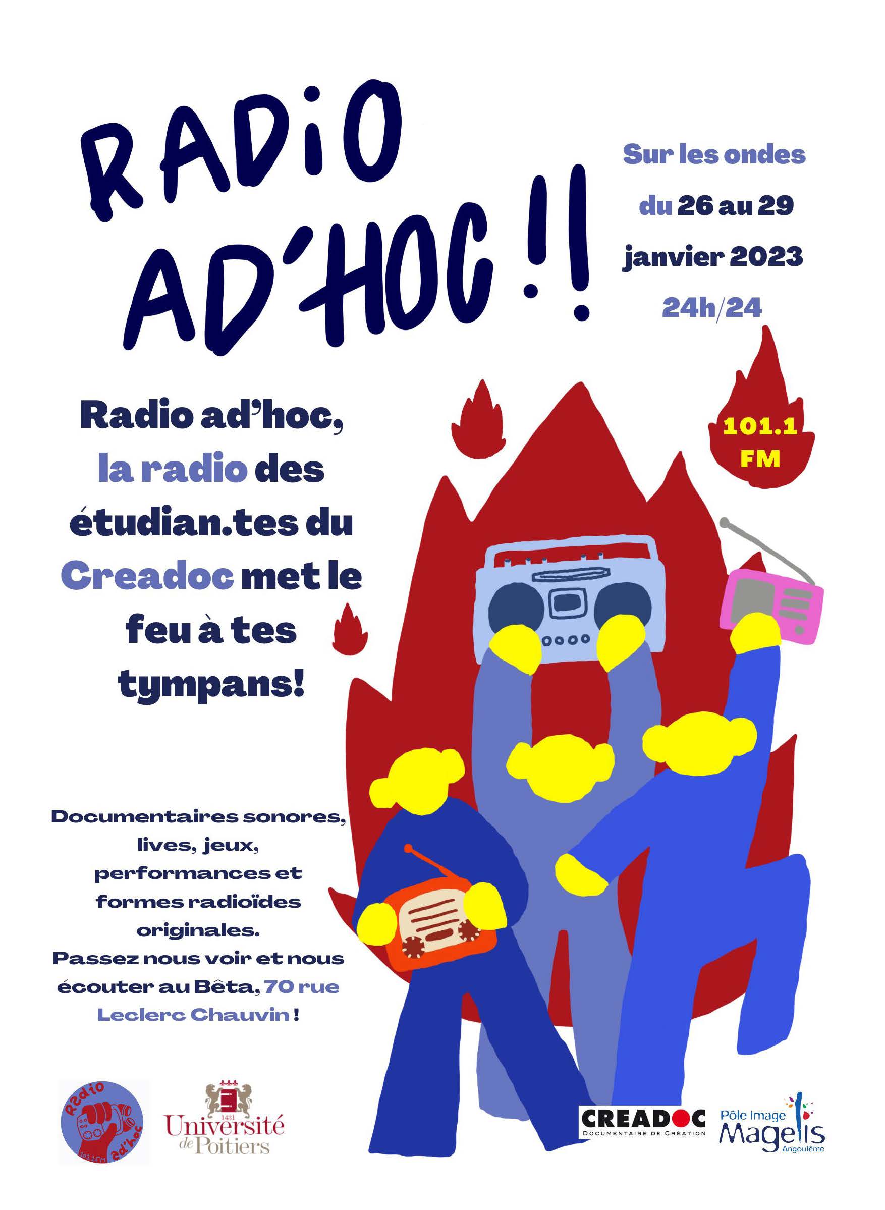 Affiche Radio Ad’hoc – FIBD 2023 – portrait