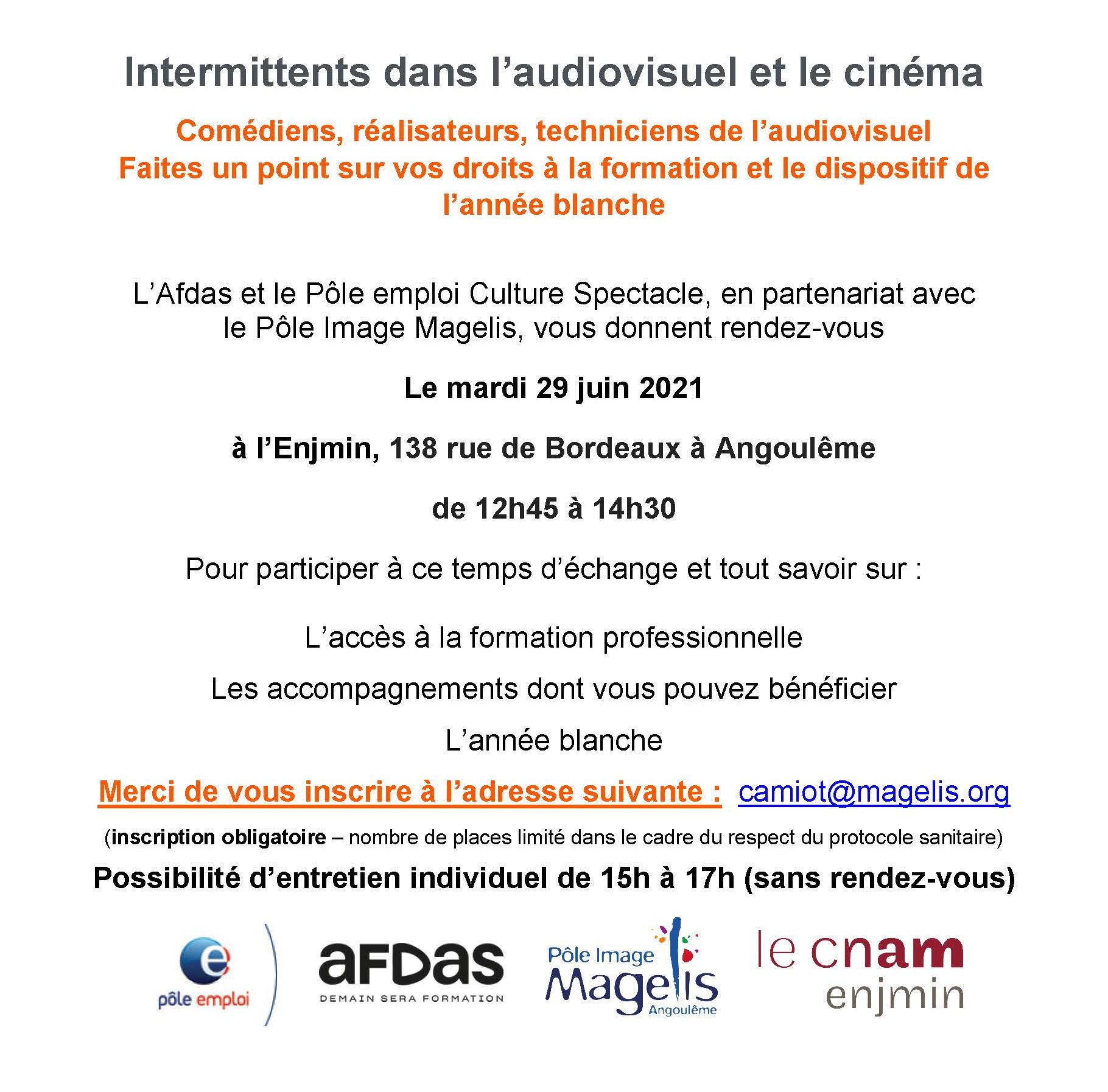 Réunion d’info AFDAS – Pôle Emploi – Magelis – 29-06-2021