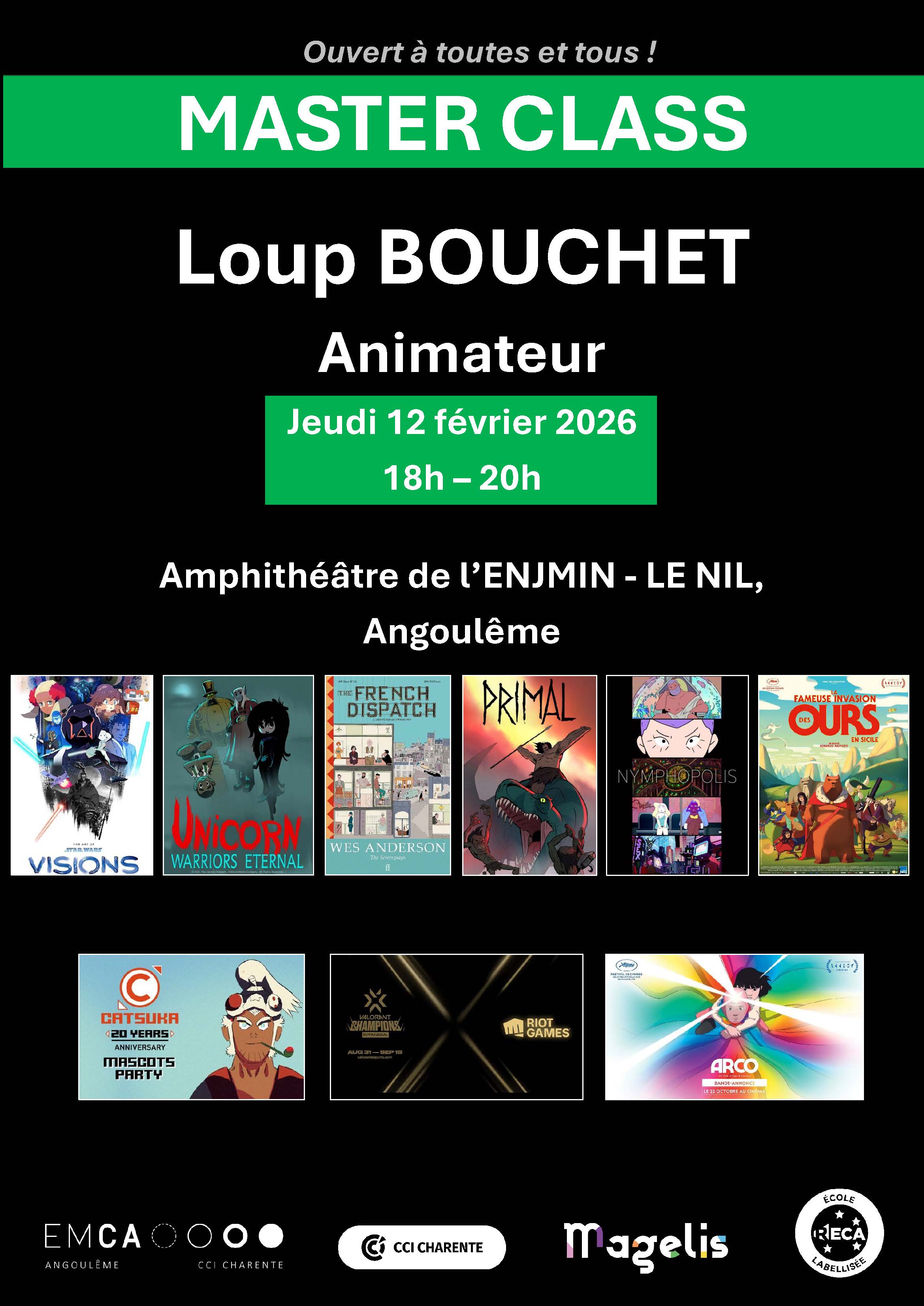 Affiche Master Class Loup Bouchet 12 février 2026